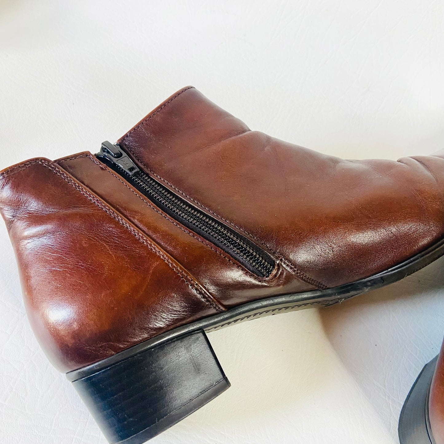 Gabor | Chocolate Brown | Soft Leather Low Heel Ankle Chelsea Boot | Size UK 7