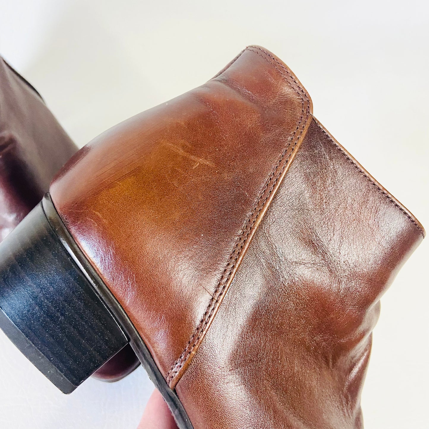 Gabor | Chocolate Brown | Soft Leather Low Heel Ankle Chelsea Boot | Size UK 7