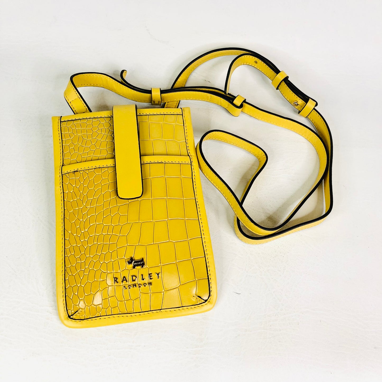 Radley London Cecil Road Mustard Yellow Leather Medium/Large Phone Crossbody Bag NEW