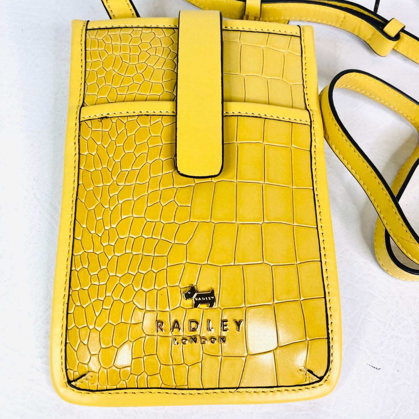 Radley London Cecil Road Mustard Yellow Leather Medium/Large Phone Crossbody Bag NEW