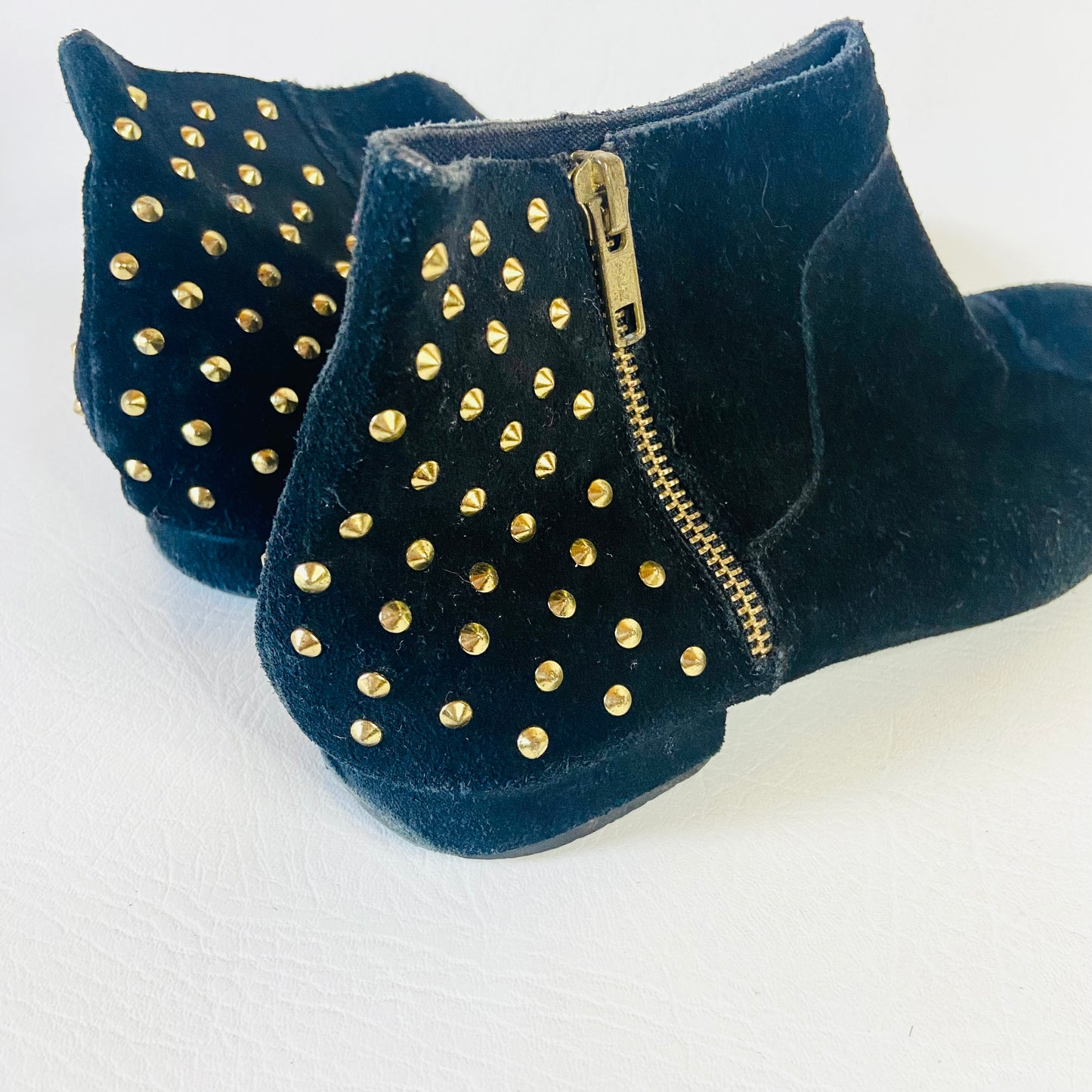 Topshop | Millicent Studded Black Suede Flat Ankle Boots | Edgy Boho Festival | Size 5 (38)