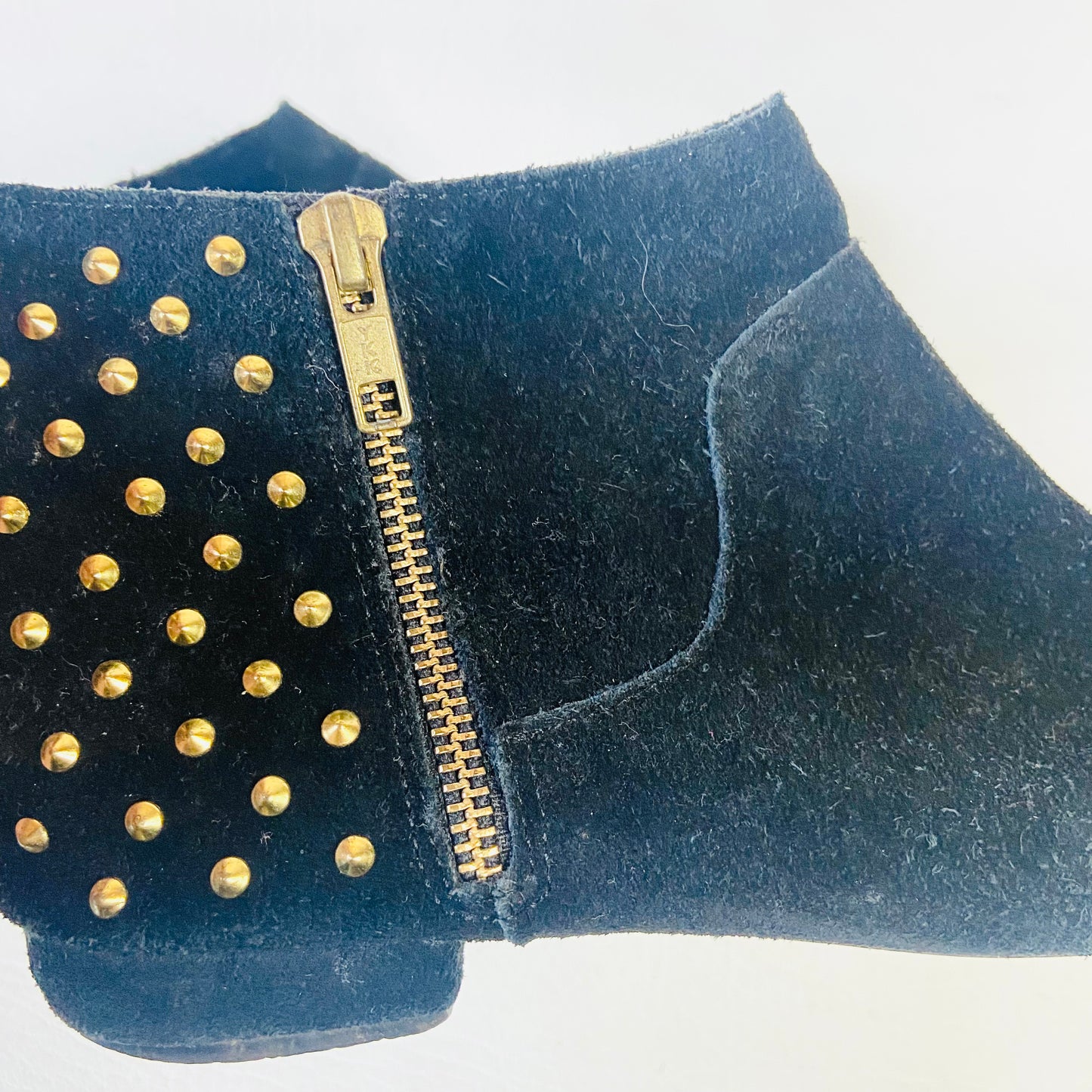 Topshop | Millicent Studded Black Suede Flat Ankle Boots | Edgy Boho Festival | Size 5 (38)