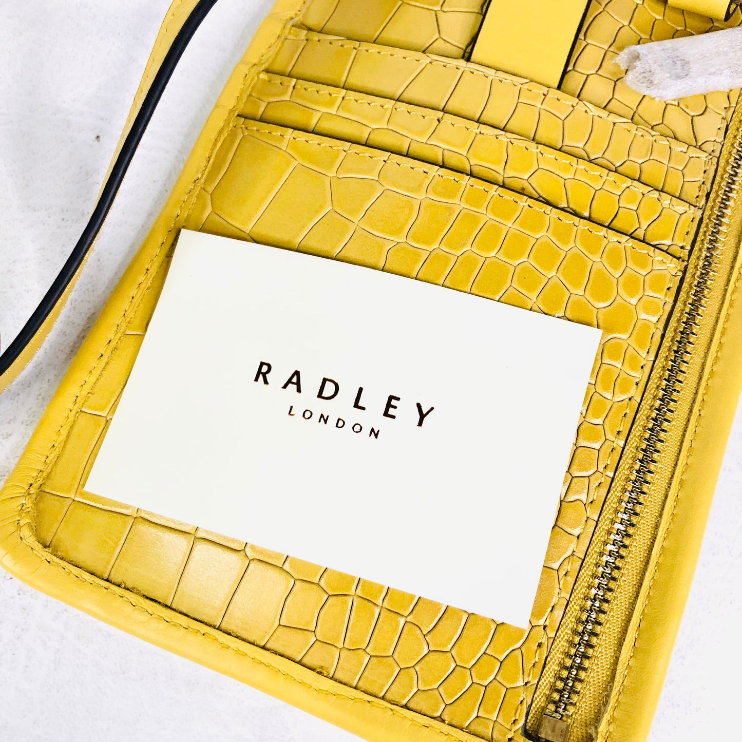 Radley London Cecil Road Mustard Yellow Leather Medium/Large Phone Crossbody Bag NEW