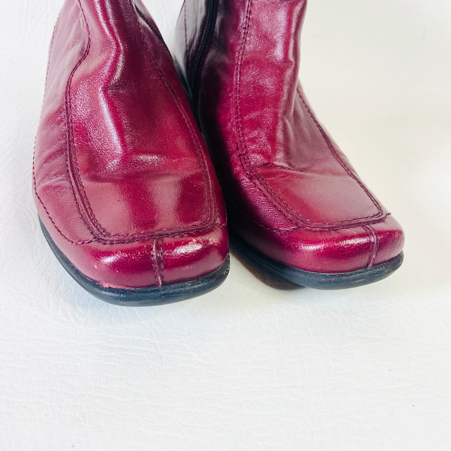 Lotus | Cherry Red Burgundy Maroon | Soft Leather Flat Ankle Boots | Size 5 (38)