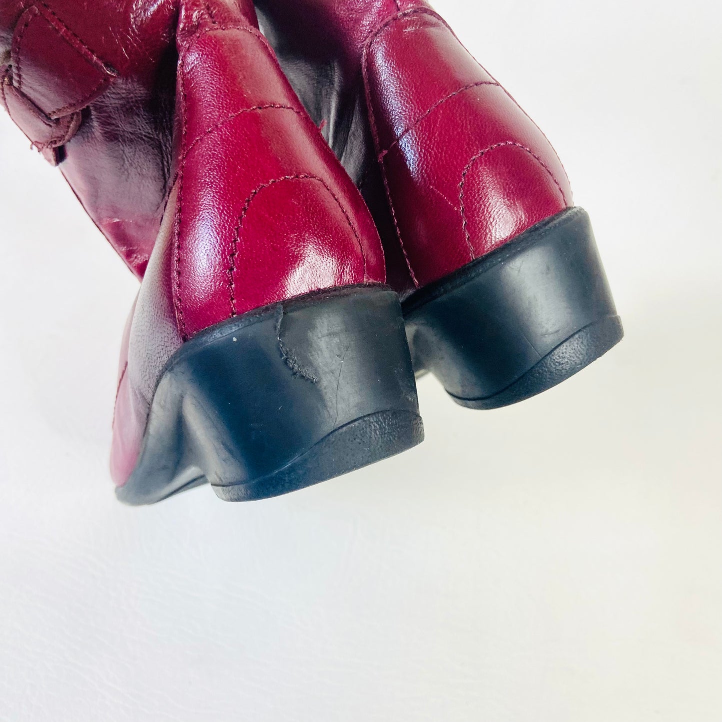 Lotus | Cherry Red Burgundy Maroon | Soft Leather Flat Ankle Boots | Size 5 (38)