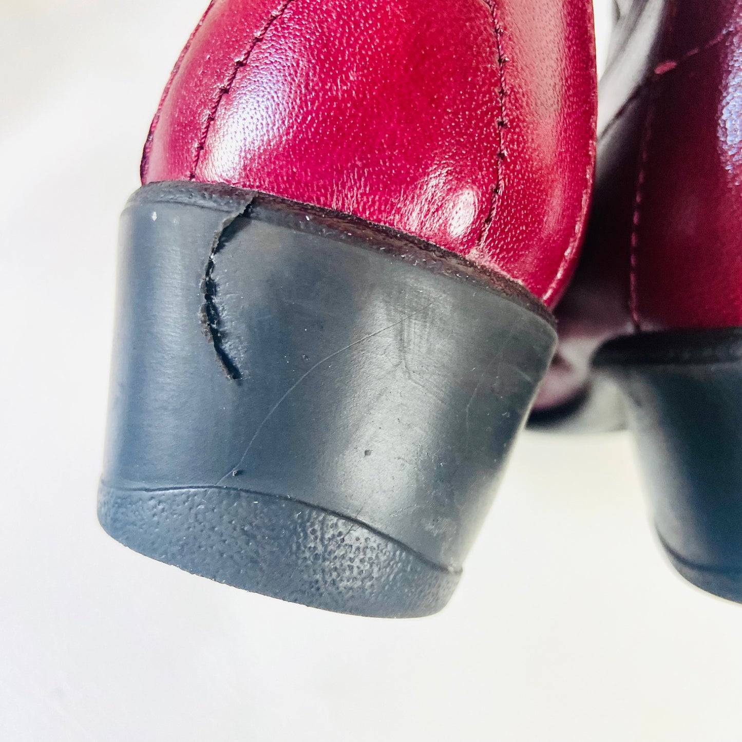 Lotus | Cherry Red Burgundy Maroon | Soft Leather Flat Ankle Boots | Size 5 (38)