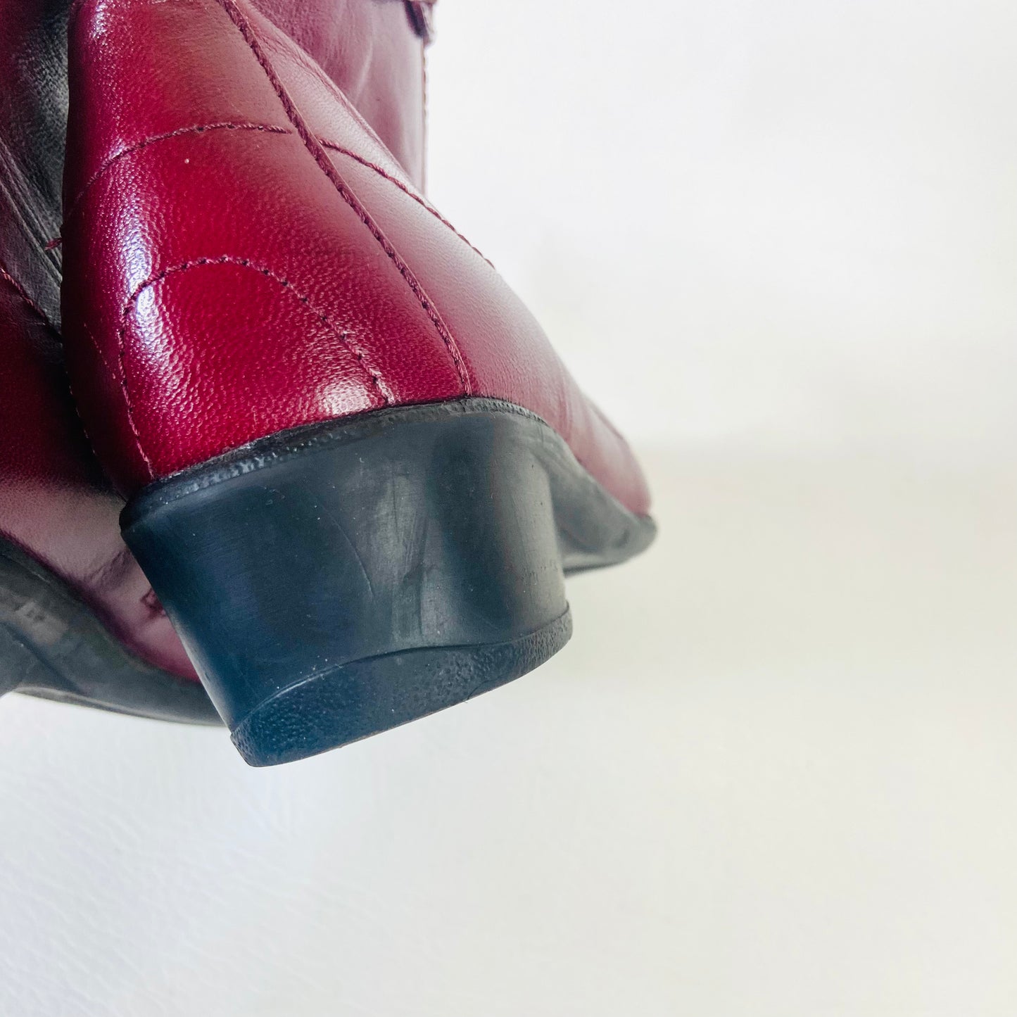 Lotus | Cherry Red Burgundy Maroon | Soft Leather Flat Ankle Boots | Size 5 (38)