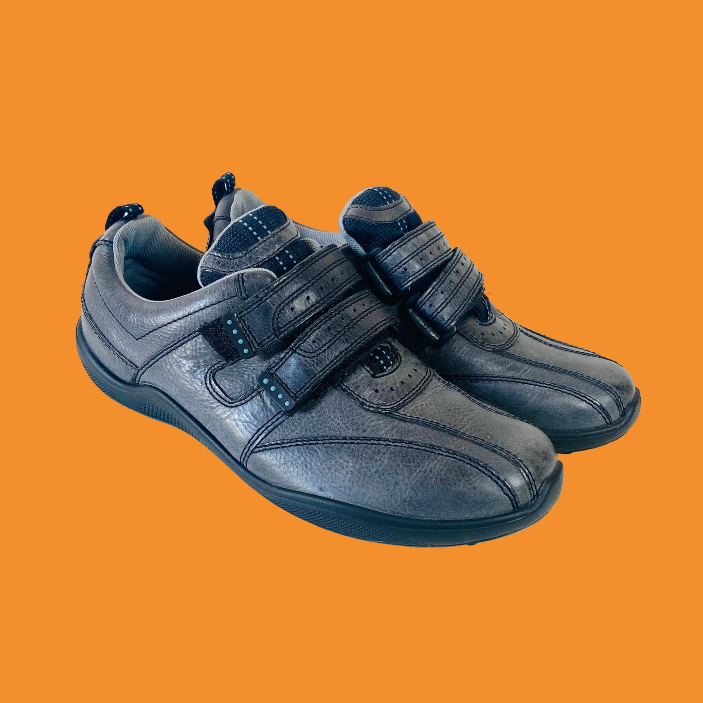 Hotter | Energise Men's Leather Casual Shoes Trainers | Dark Grey | Size 9 (43) | NEW
