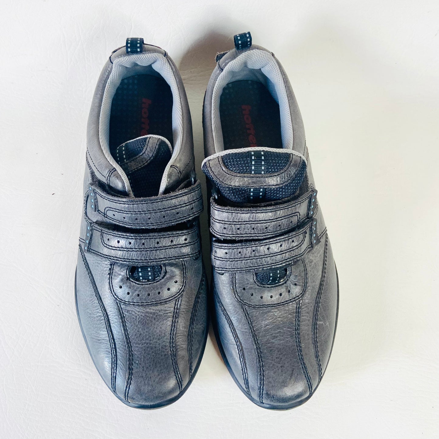 Hotter | Energise Men's Leather Casual Shoes Trainers | Dark Grey | Size 9 (43) | NEW