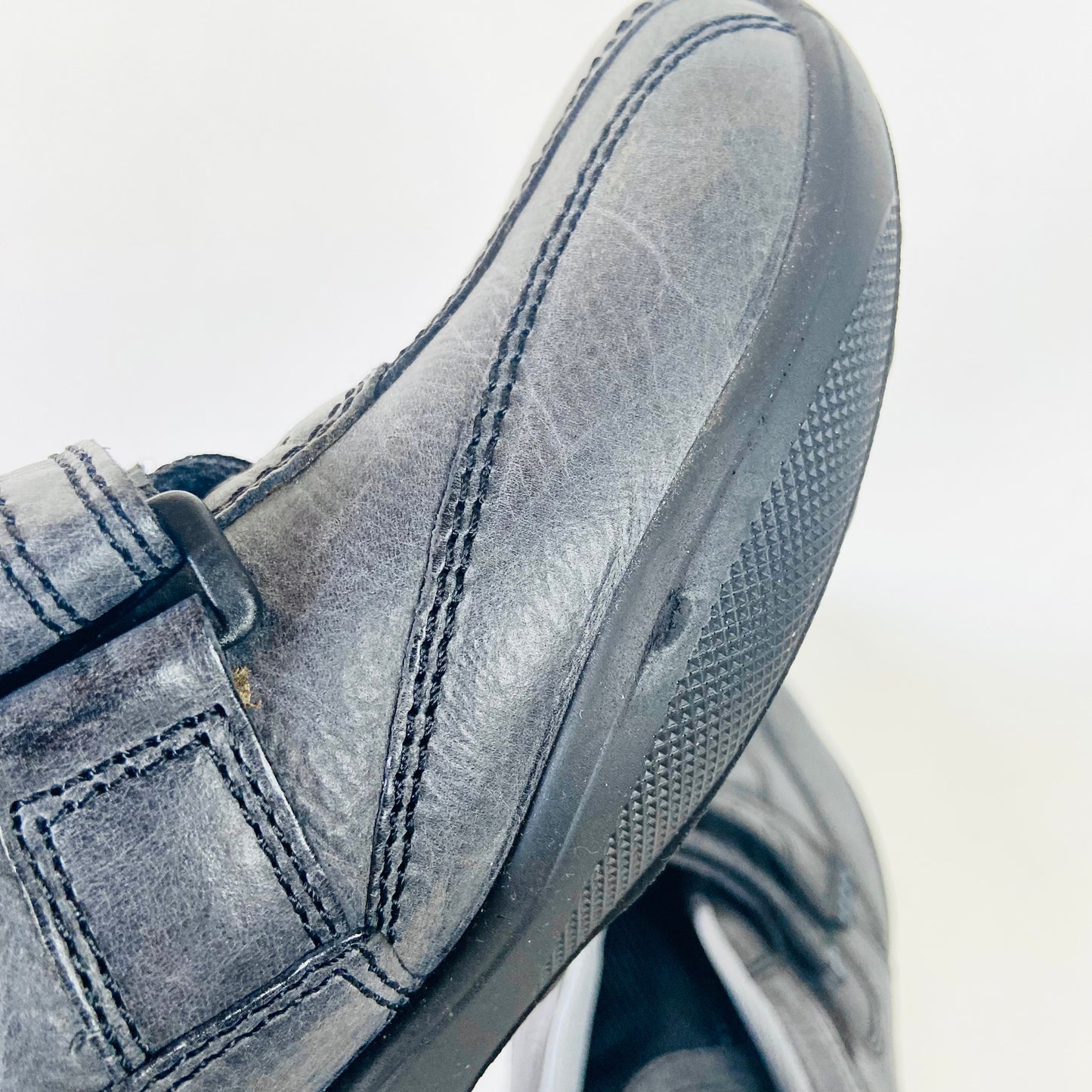 Hotter | Energise Men's Leather Casual Shoes Trainers | Dark Grey | Size 9 (43) | NEW