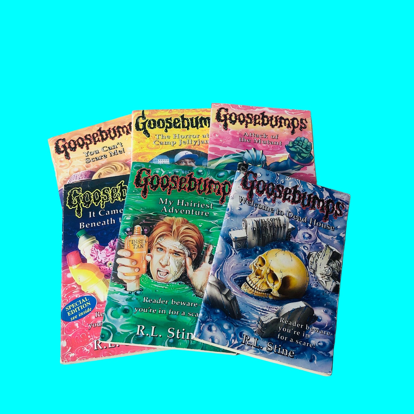 Vintage Goosebumps R.L Stine 6 Book Bundle 1990s - Kids Spooky Paperbacks