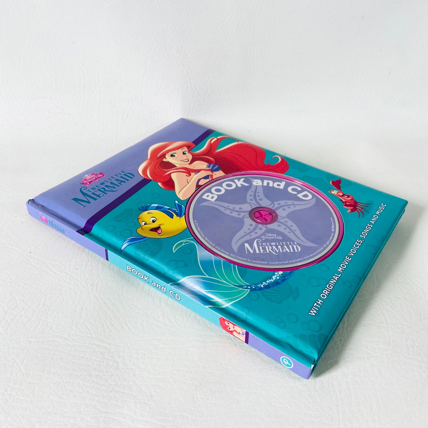 Disney Princess | 2x Read Along Book & CD Bundle | Kids Young Reader | Little Mermaid & Snow White