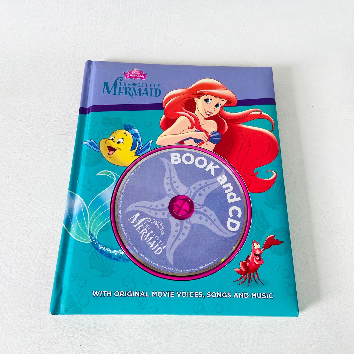 Disney Princess | 2x Read Along Book & CD Bundle | Kids Young Reader | Little Mermaid & Snow White