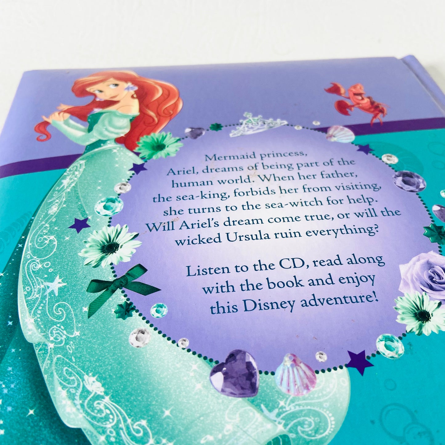 Disney Princess | 2x Read Along Book & CD Bundle | Kids Young Reader | Little Mermaid & Snow White