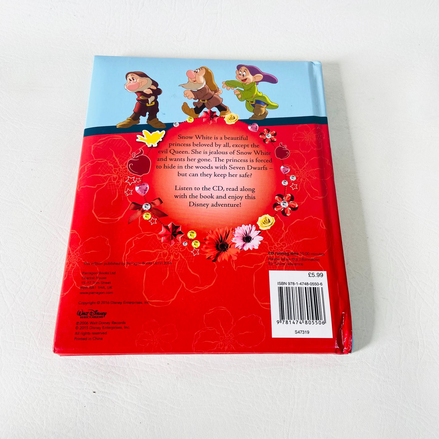 Disney Princess | 2x Read Along Book & CD Bundle | Kids Young Reader | Little Mermaid & Snow White