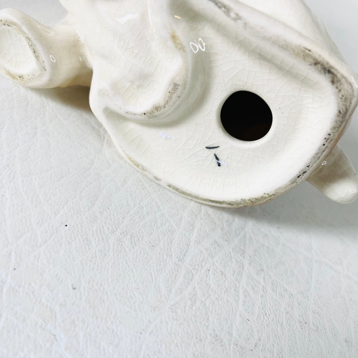 Spaniel Dog Figurine Statue Ornament | White & Brown | Vintage Bone China | 12cm