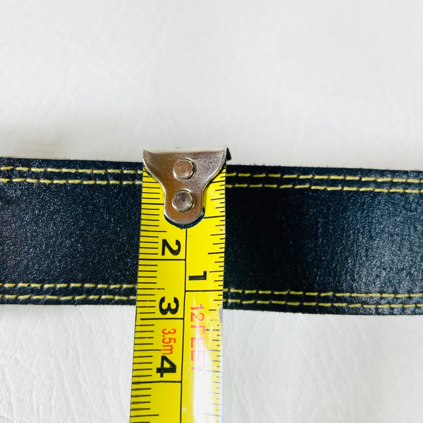 Vintage Black & Gold Leather Belt | Unisex | Size Small | 1" Wide | Made in the UK