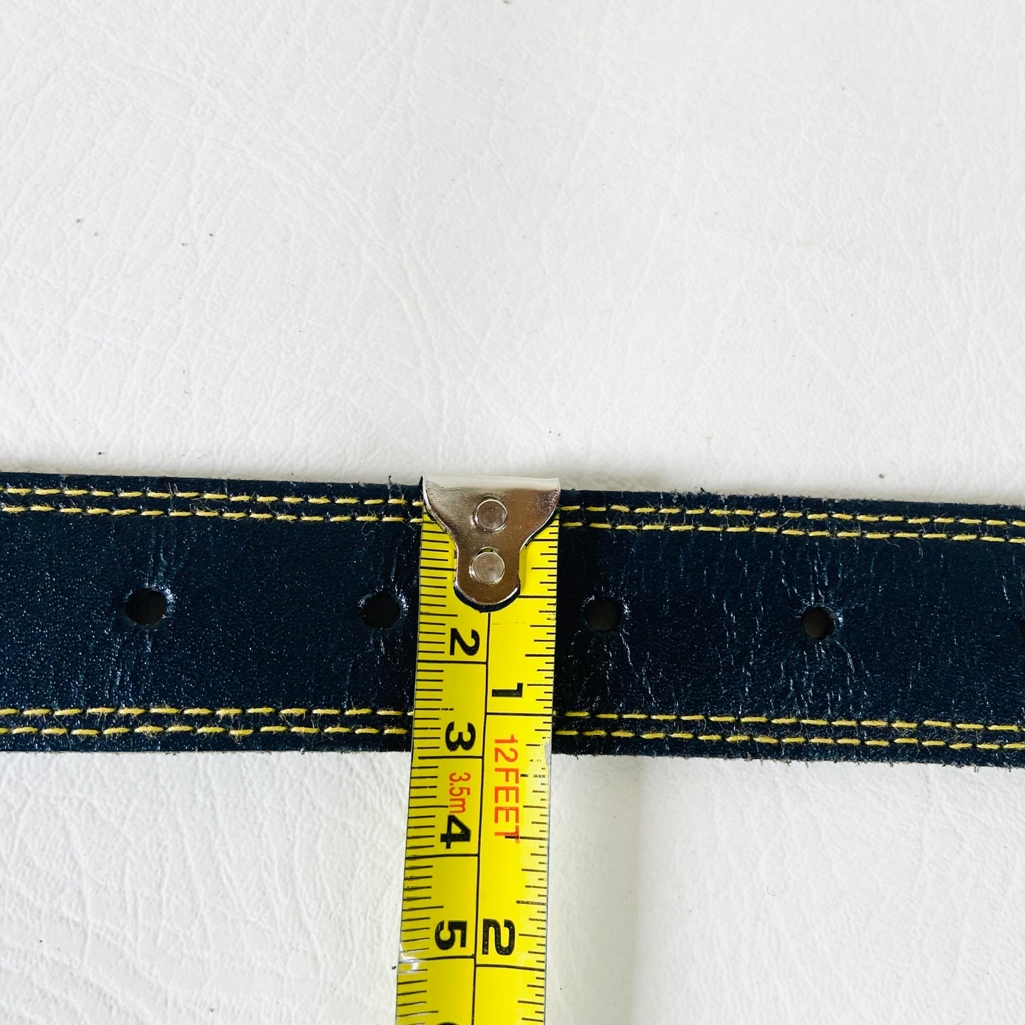Vintage Black & Gold Leather Belt | Unisex | 1" Wide | Made in the UK | Size Medium