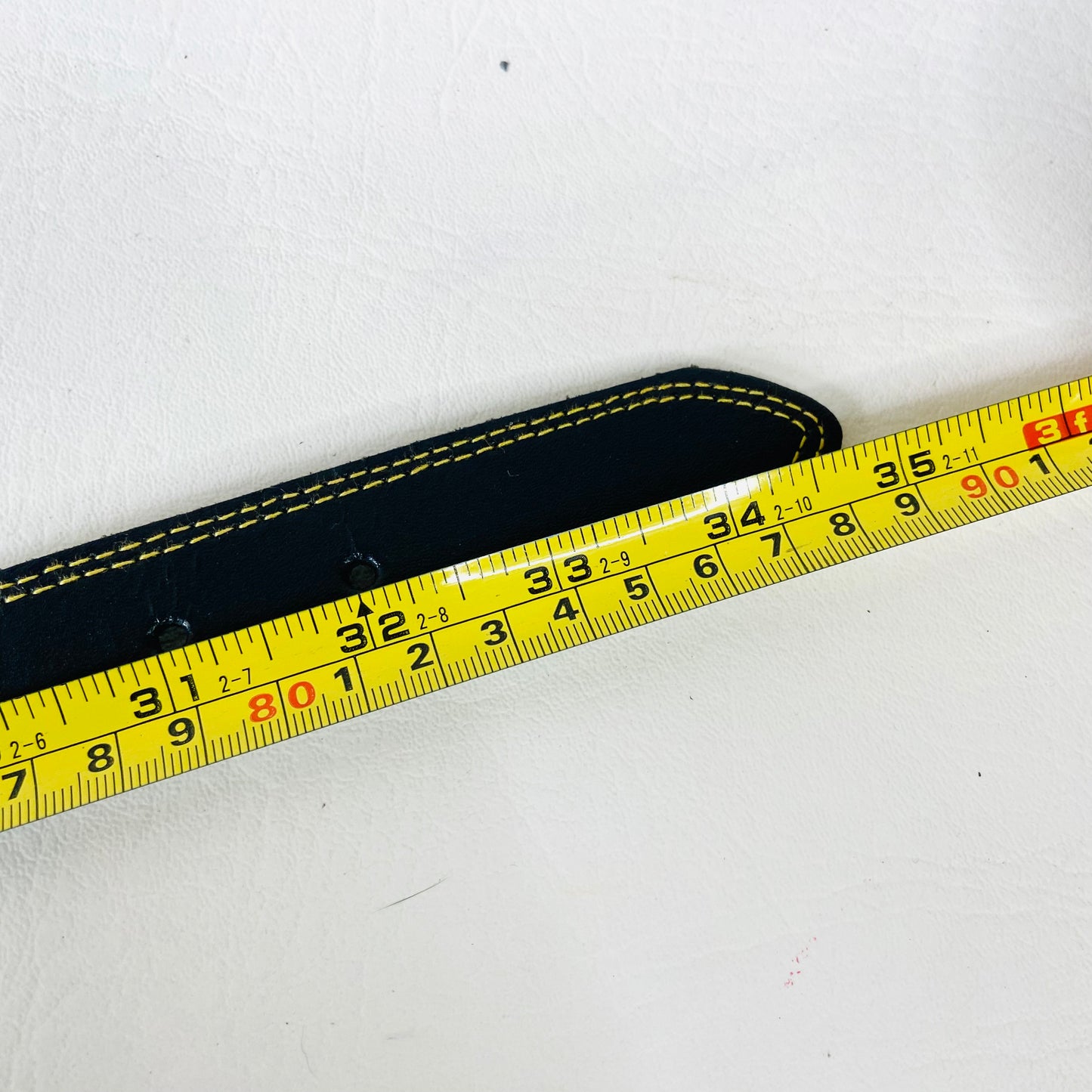 Vintage Black & Gold Leather Belt | Unisex | 1" Wide | Made in the UK | Size Medium