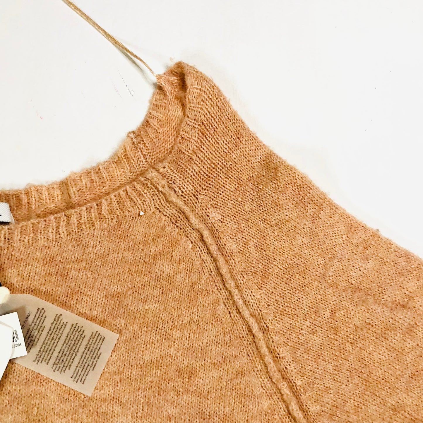 Sandwich_ Clothing Peach Nude Wool Blend Knit Jumper Split Back Size XL NEW
