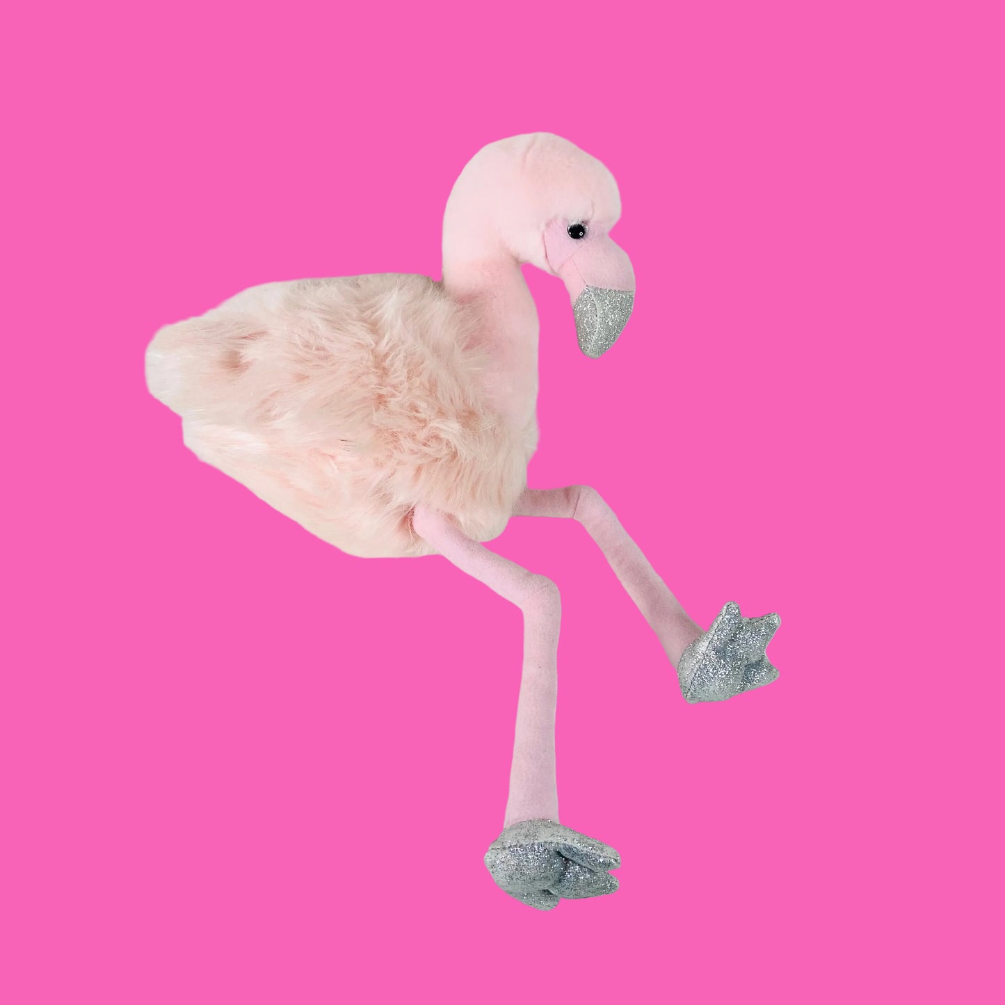 John Lewis | Pink & Silver | Flamingo | Soft Plush Toy | 15" / 38cm