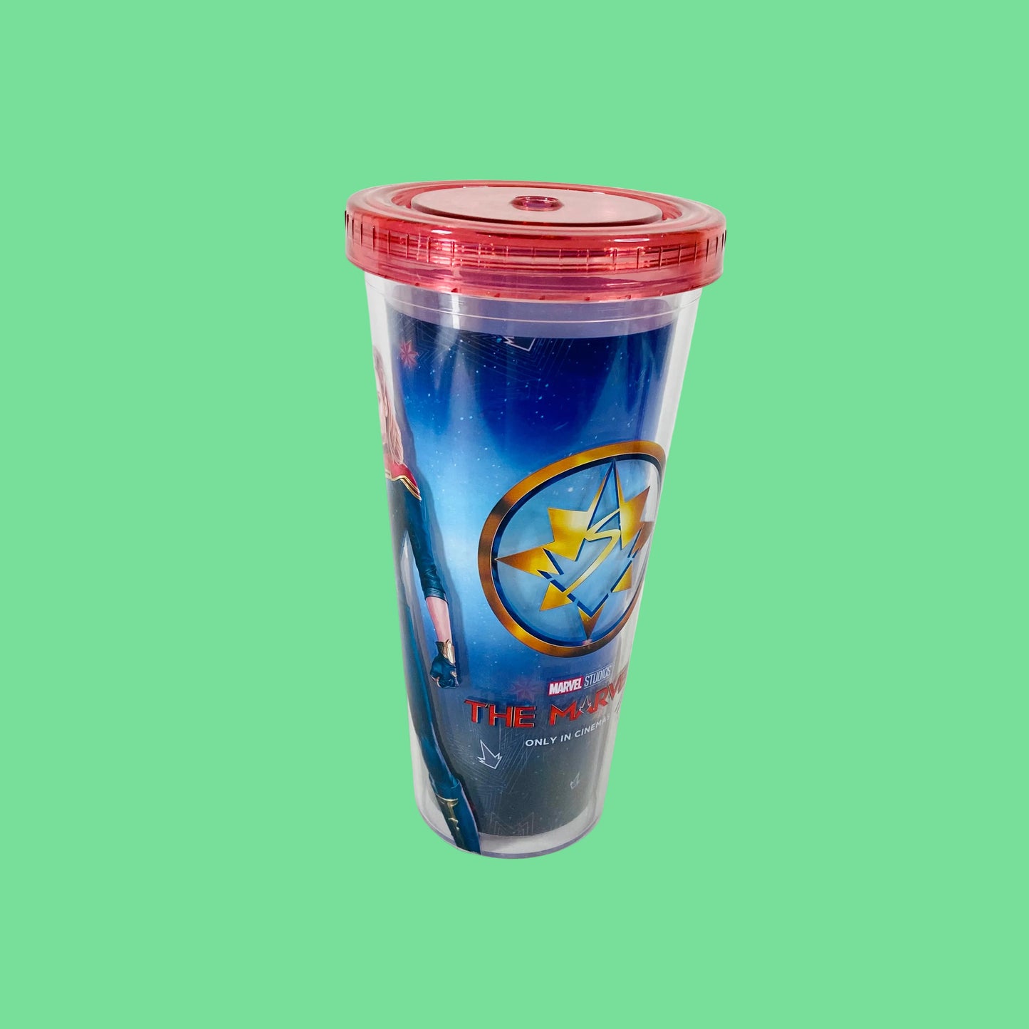 The Marvels | Odeon Exclusive | Collectors Cup  | Sipper Cup Tumbler With Lid | Official Licensed | Red & Blue