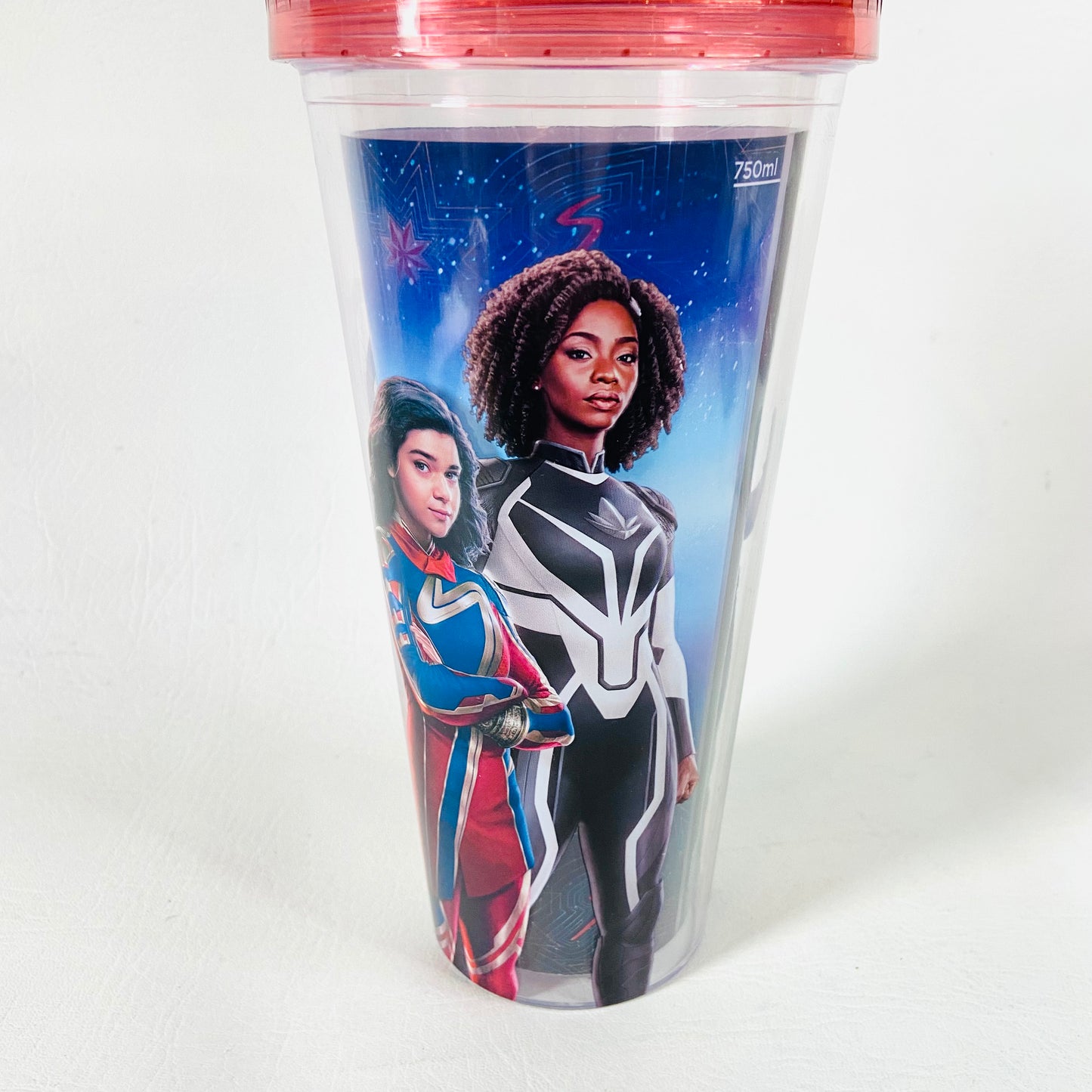 The Marvels | Odeon Exclusive | Collectors Cup  | Sipper Cup Tumbler With Lid | Official Licensed | Red & Blue