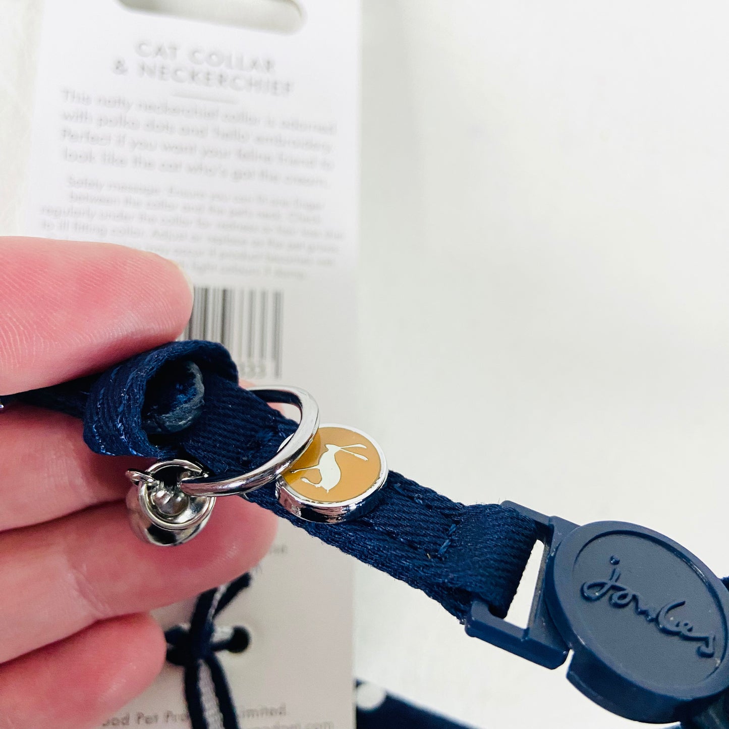 Joules | "Hello There" | Cat Collar & Neckerchief | Navy Blue Polkadot | Safety Release | NEW