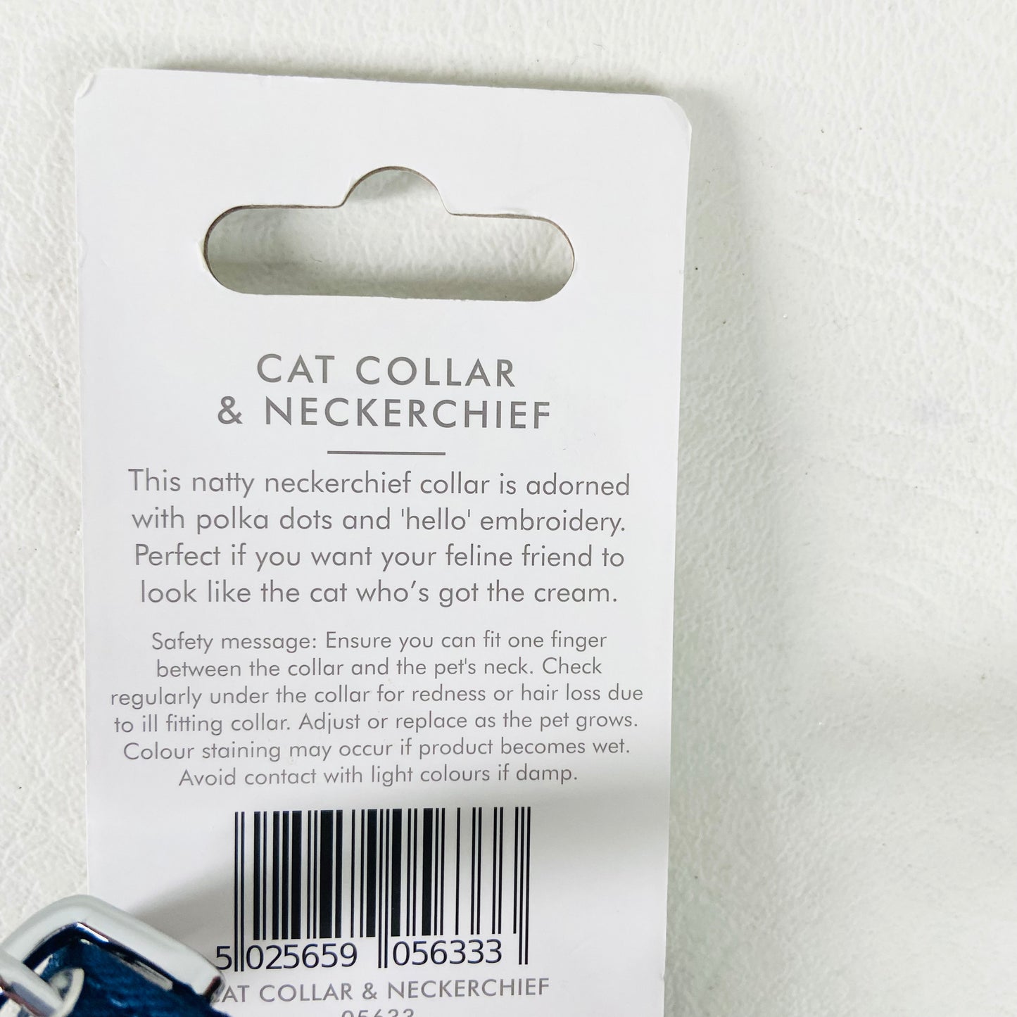 Joules | "Hello There" | Cat Collar & Neckerchief | Navy Blue Polkadot | Safety Release | NEW