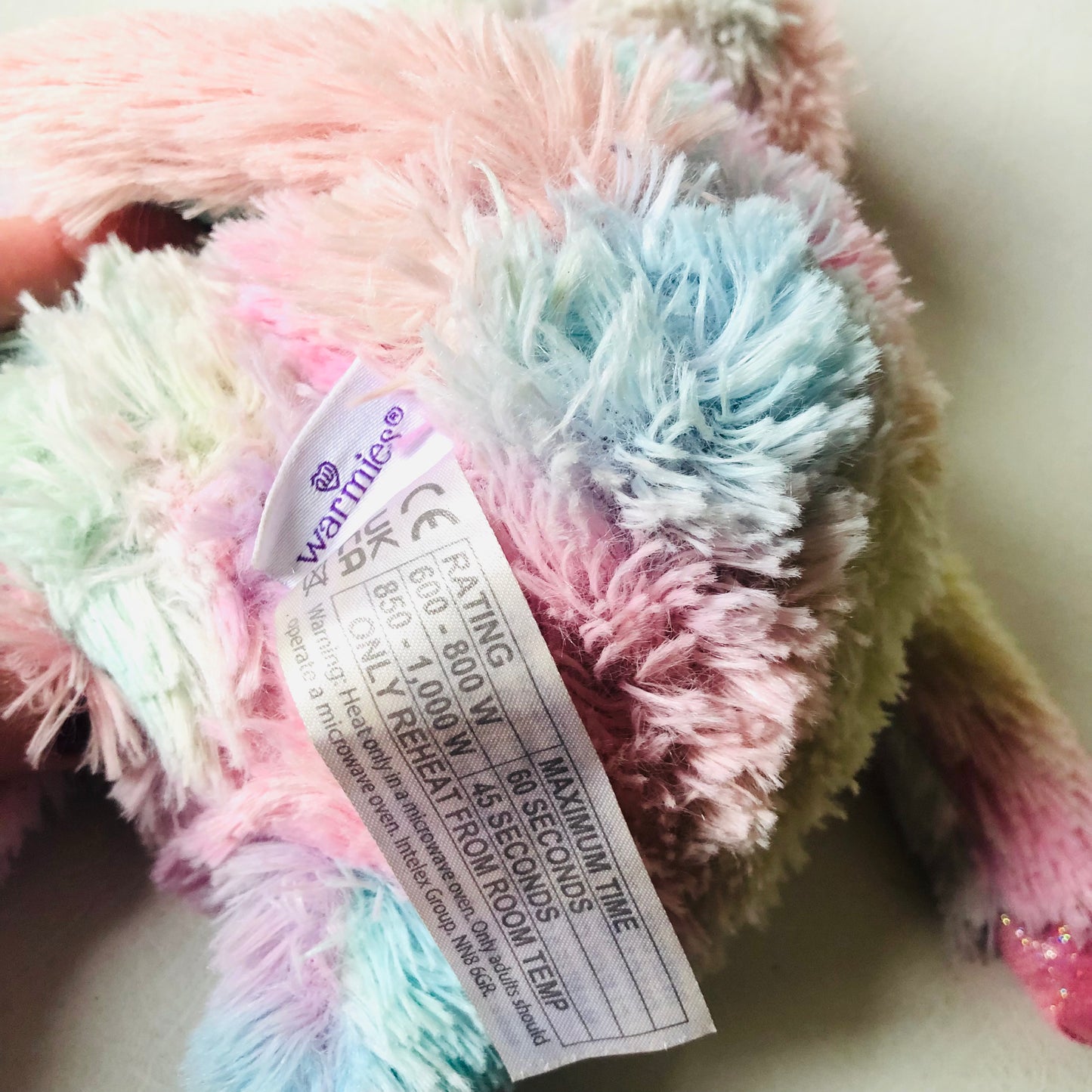 Warmies Pink Rainbow Unicorn Microwaveable Soft Toy Plush Approx 15" Heatable