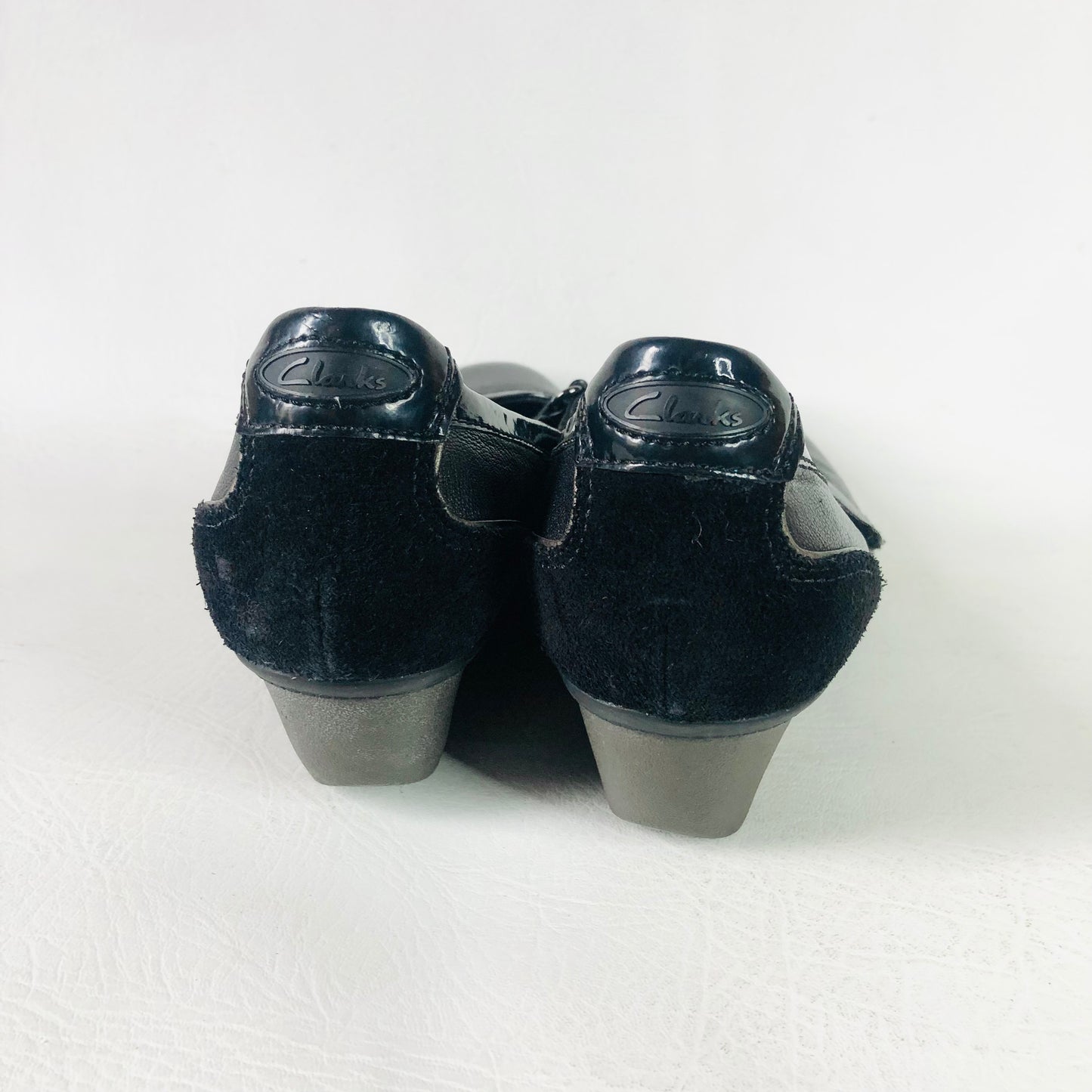 Clarks Active Air Black Leather Low Wedge Heel Mary Jane Shoes Size 6 (39)