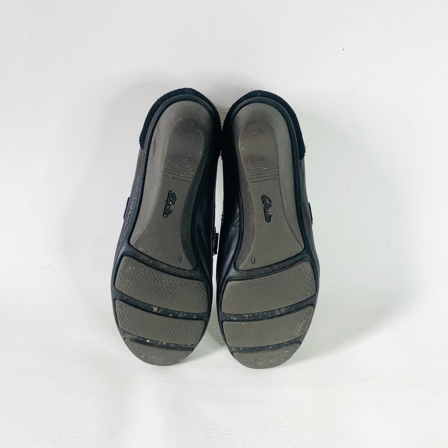 Clarks Active Air Black Leather Low Wedge Heel Mary Jane Shoes Size 6 (39)
