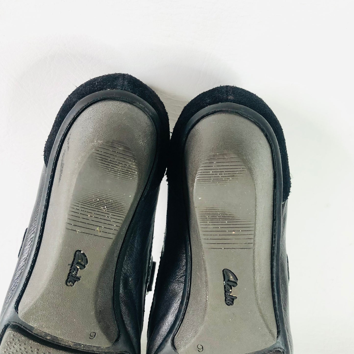 Clarks Active Air Black Leather Low Wedge Heel Mary Jane Shoes Size 6 (39)