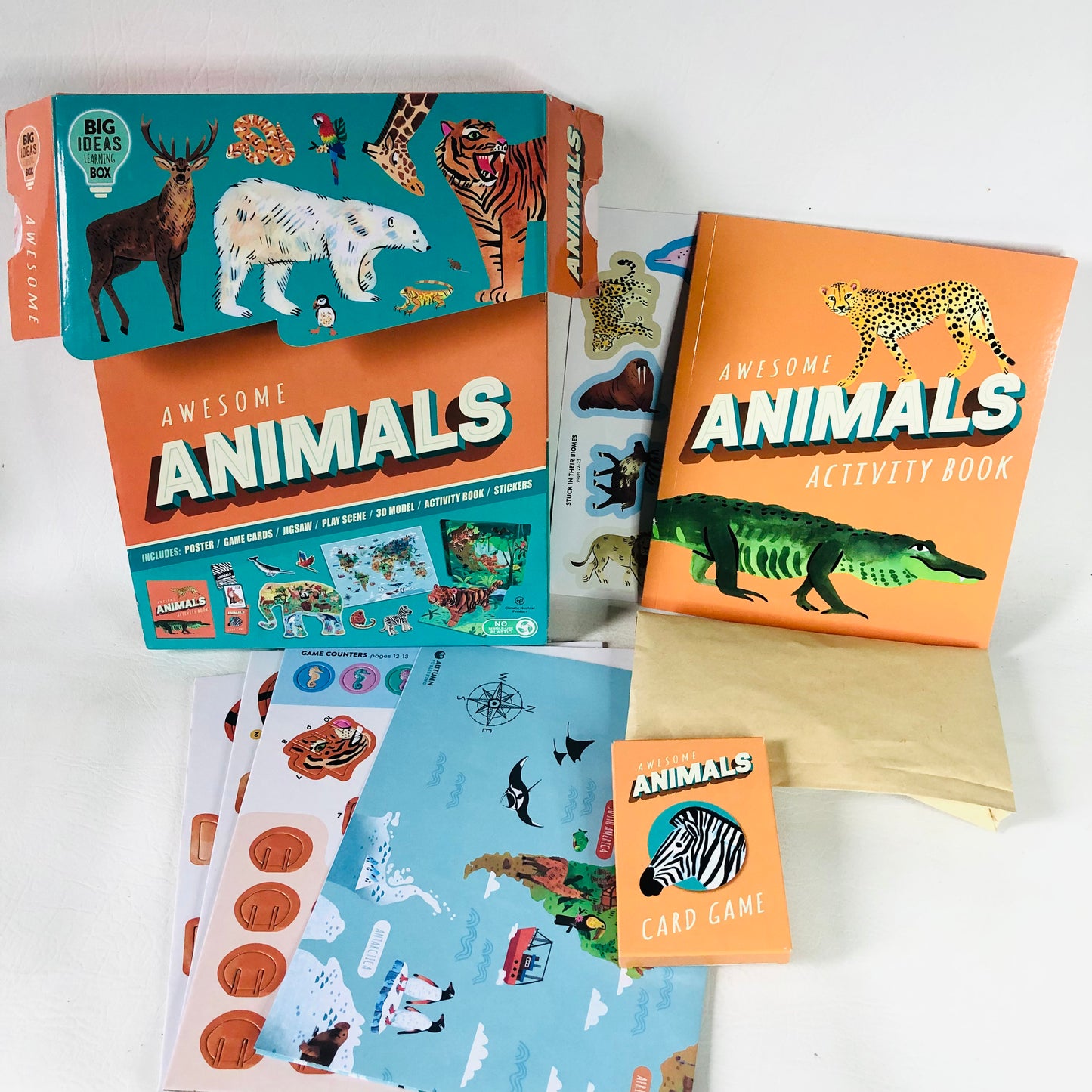 Awesome Animals: Big Ideas Learning Box for Children Puzzle Book Game RRP £19.99