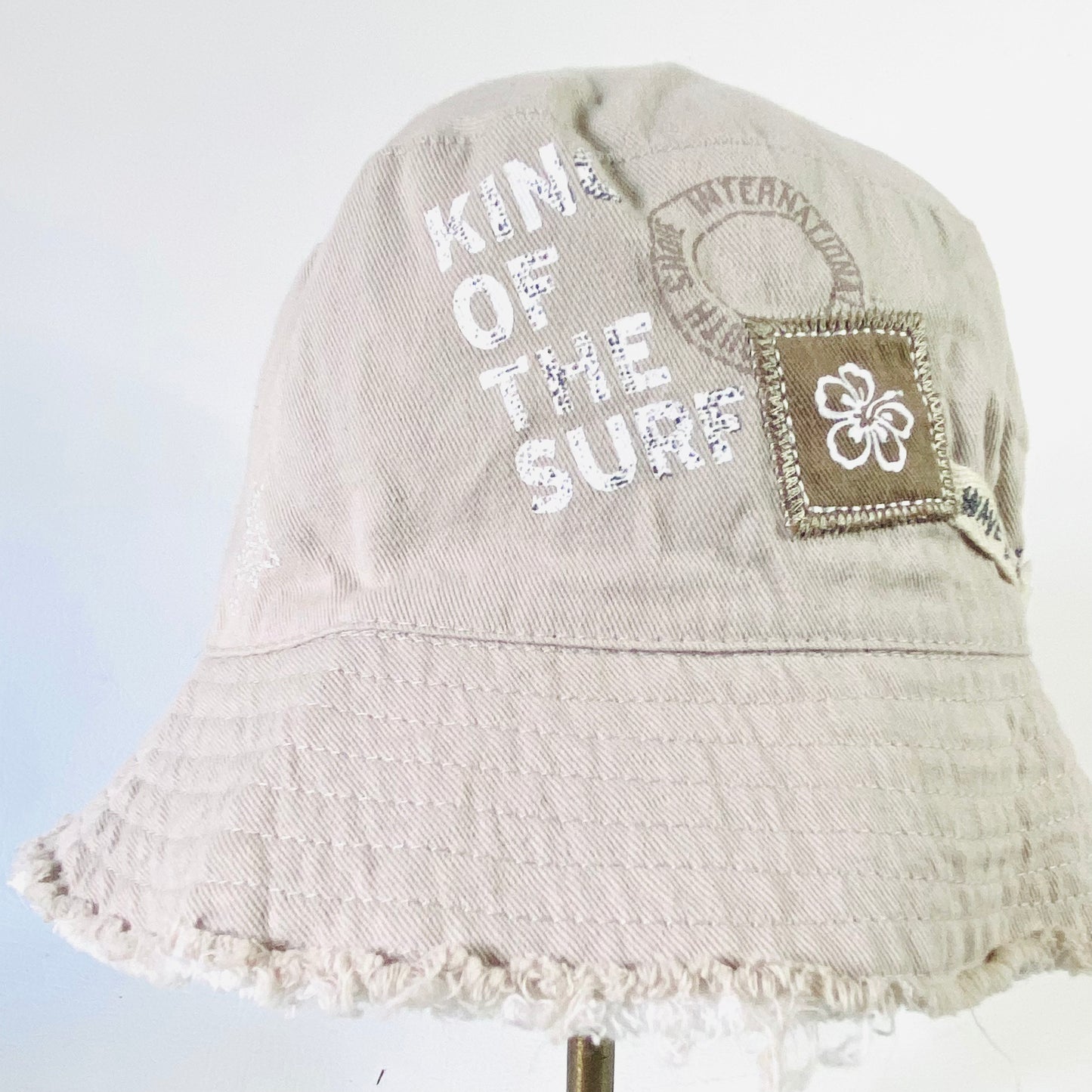 M&Co Kids | Beige Stone | Wave Surf | 100% Cotton | Bucket Hat 90's Y2K Summer | M/L