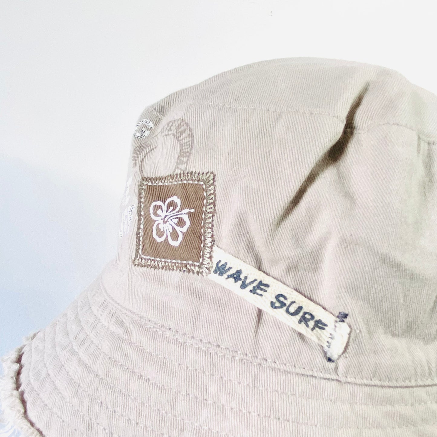 M&Co Kids | Beige Stone | Wave Surf | 100% Cotton | Bucket Hat 90's Y2K Summer | M/L