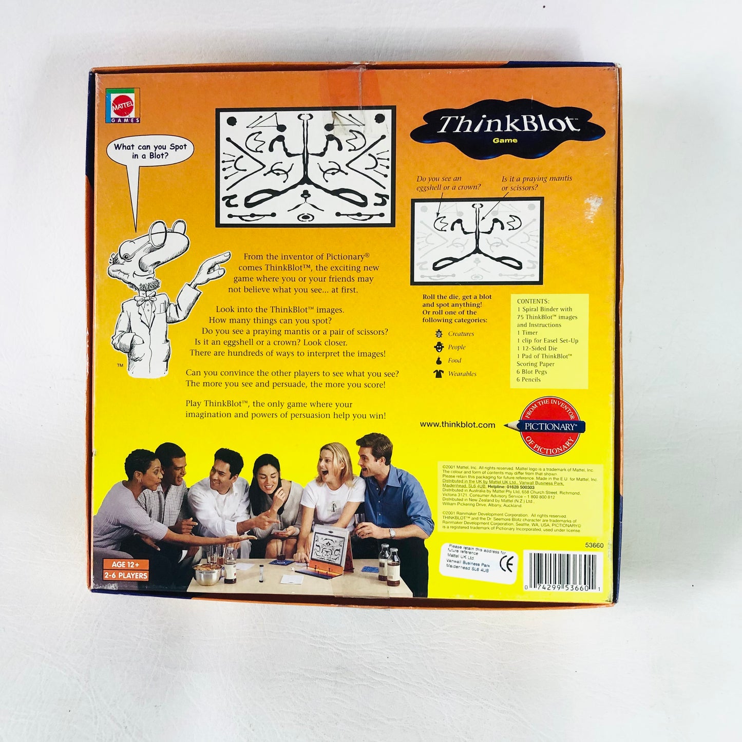 ThinkBlot Game What Can You Spot In The Blot? Mattel Adult Games