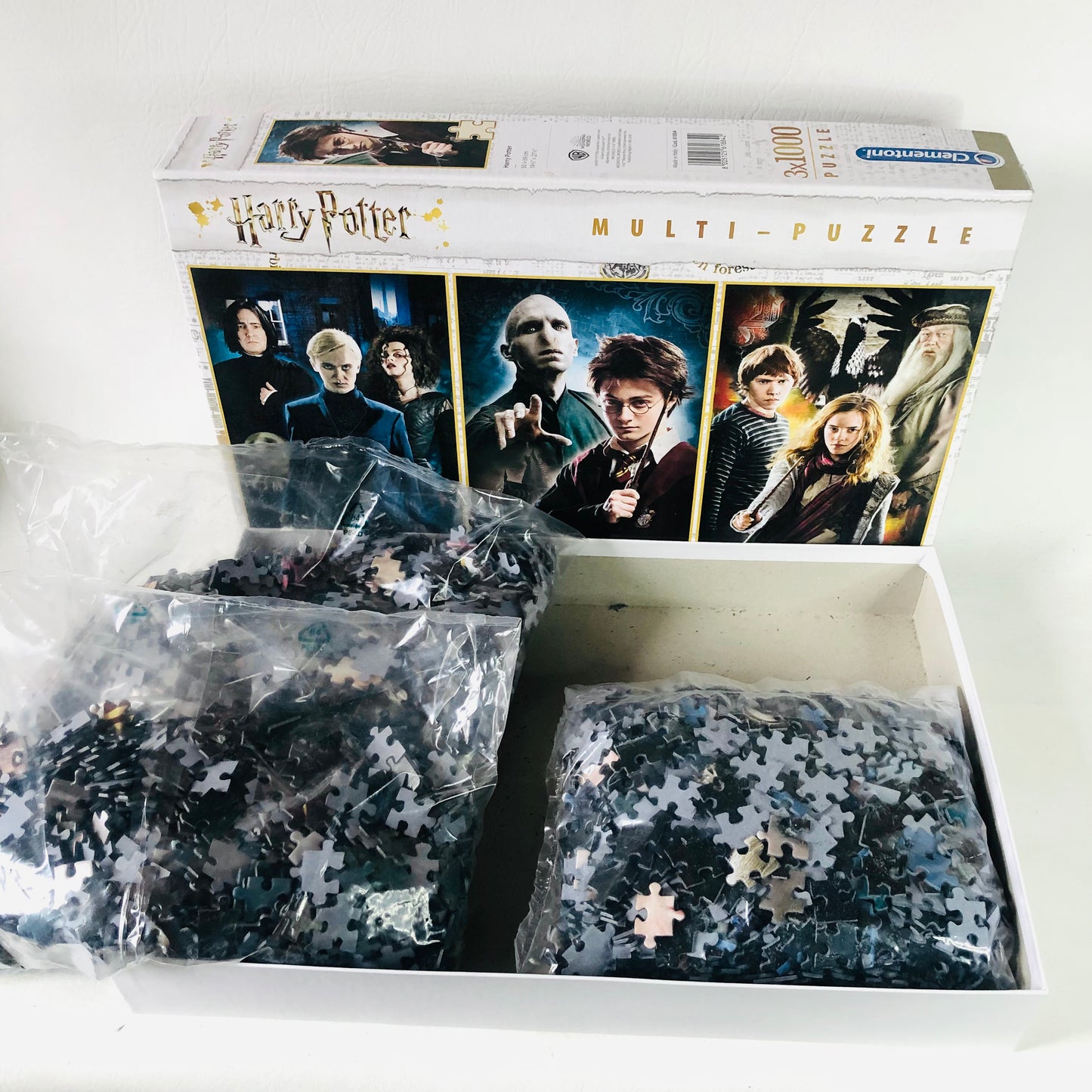 Harry Potter 3 X 1000 Piece Jigsaw Puzzles Clementoni Multi Puzzle (1 Done/2 New & Sealed)