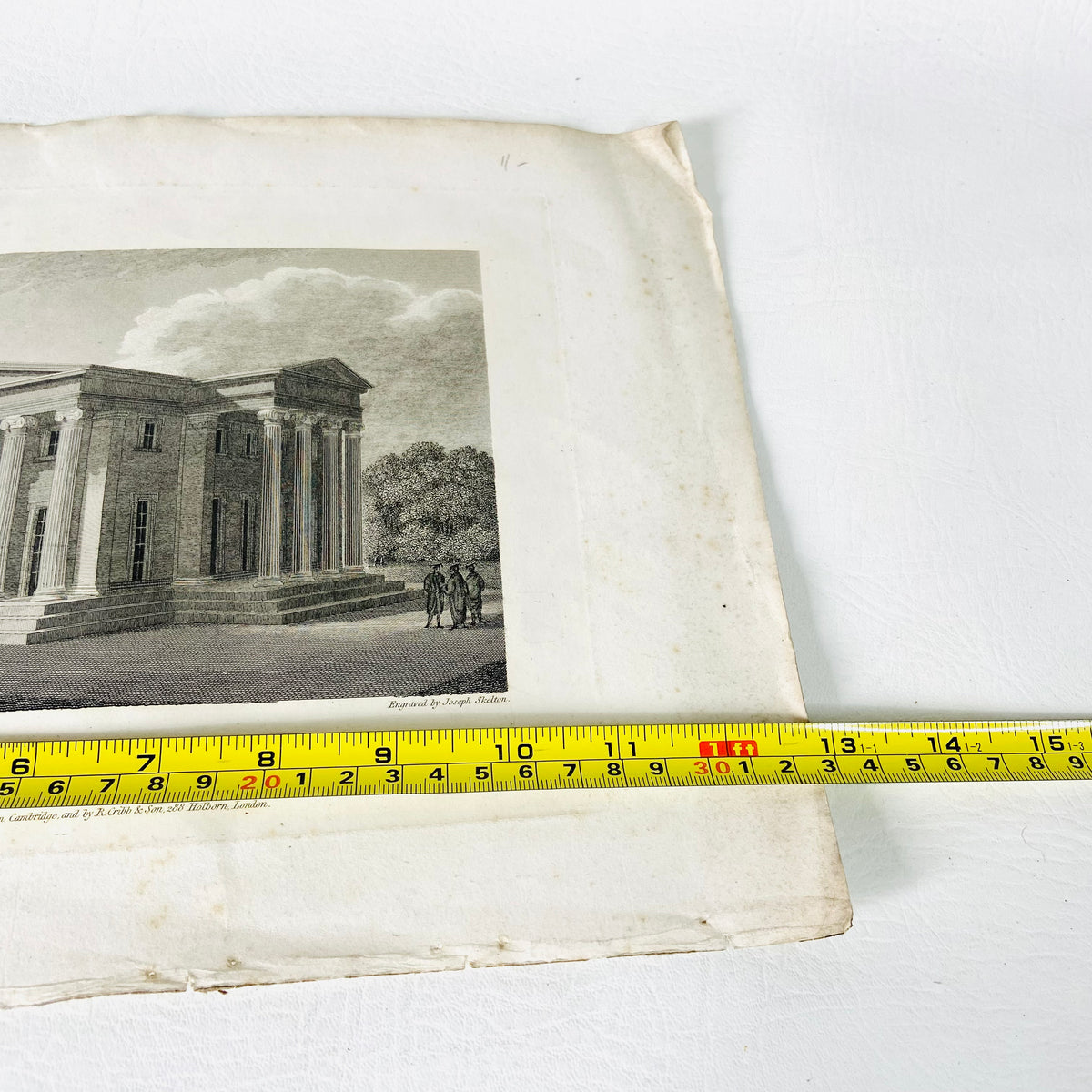 Collection 5X Antique Engravings Paper Prints Cambridge Landmarks (Kings College, Downing College, Trinity College)
