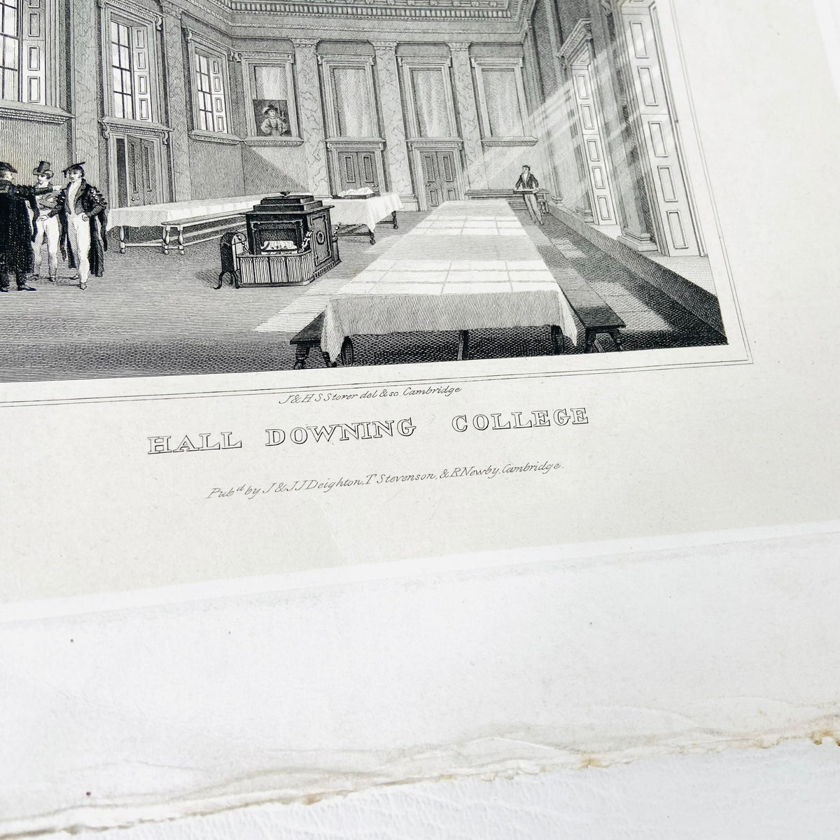 Collection 5X Antique Engravings Paper Prints Cambridge Landmarks (Kings College, Downing College, Trinity College)