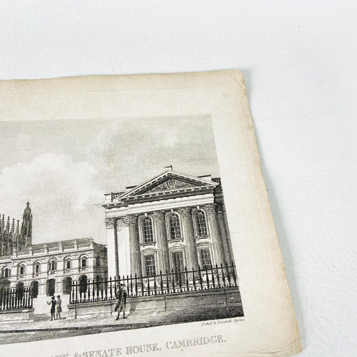 Collection 5X Antique Engravings Paper Prints Cambridge Landmarks (Kings College, Downing College, Trinity College)