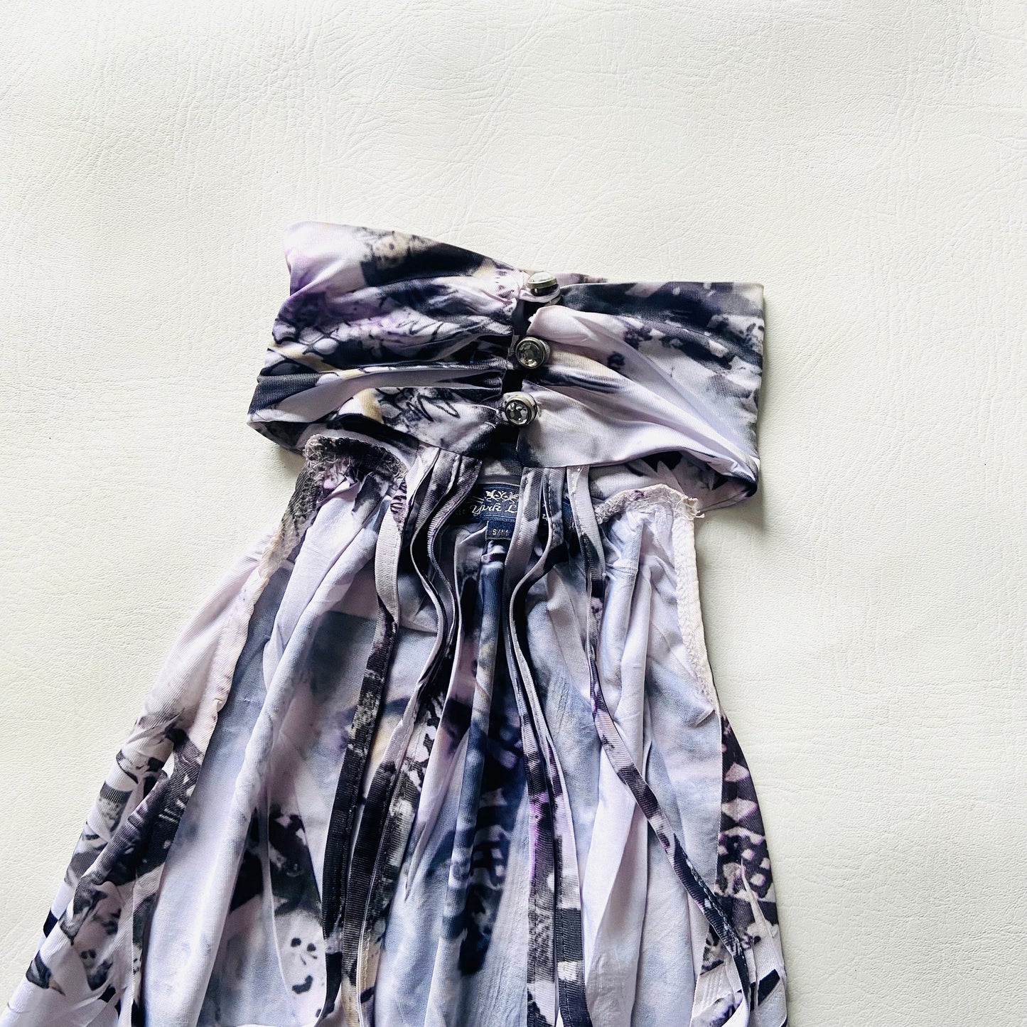 New York Laundry | Grey Lilac | Halterneck Backless Graphic Print Maxi Dress | Size S/M