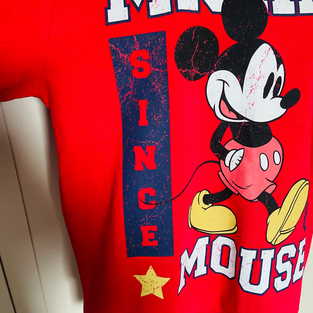Disney Mickey Mouse | Red | Jersey Sweatshirt | Primark Cares | 1928 Varsity Style | Size Medium