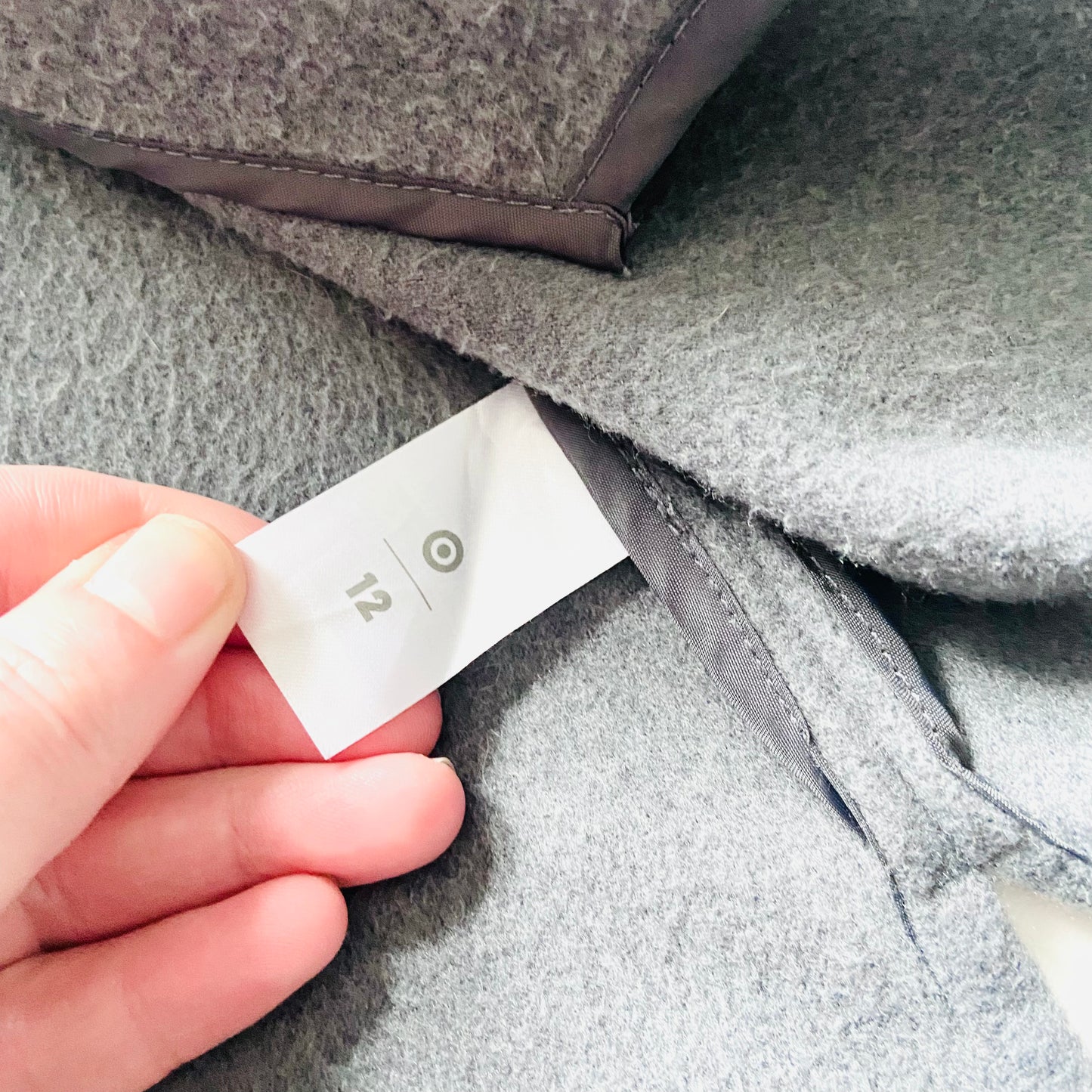 Target Collection | Grey Collarless Duster Coat | Long Minimalist Jacket | Size US 12 (UK 16)