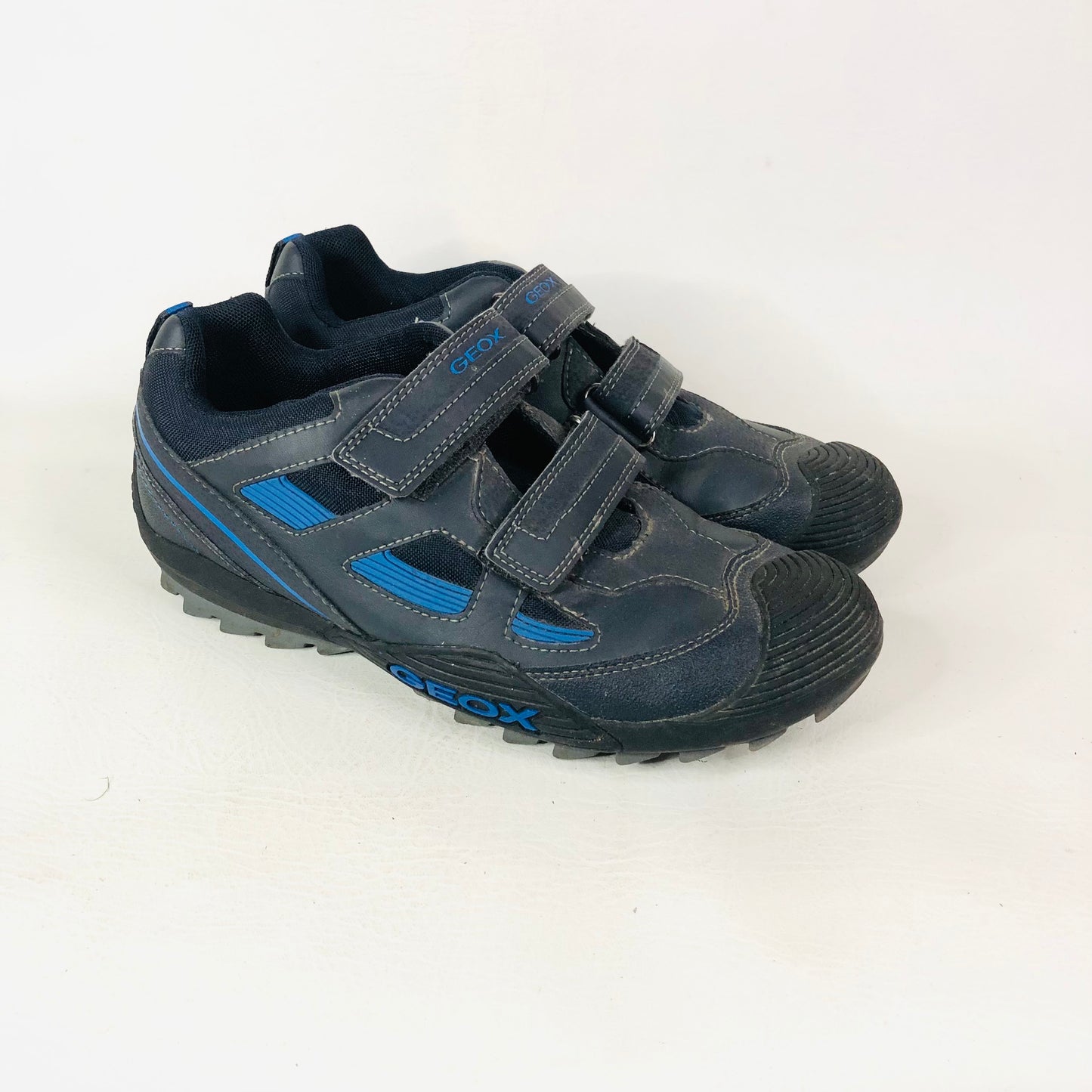 Geox Navy Blue Savage Leather Sneaker Trainers Size 6.5 (EU 40)
