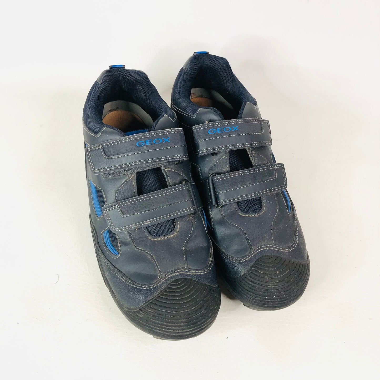 Geox Navy Blue Savage Leather Sneaker Trainers Size 6.5 (EU 40)