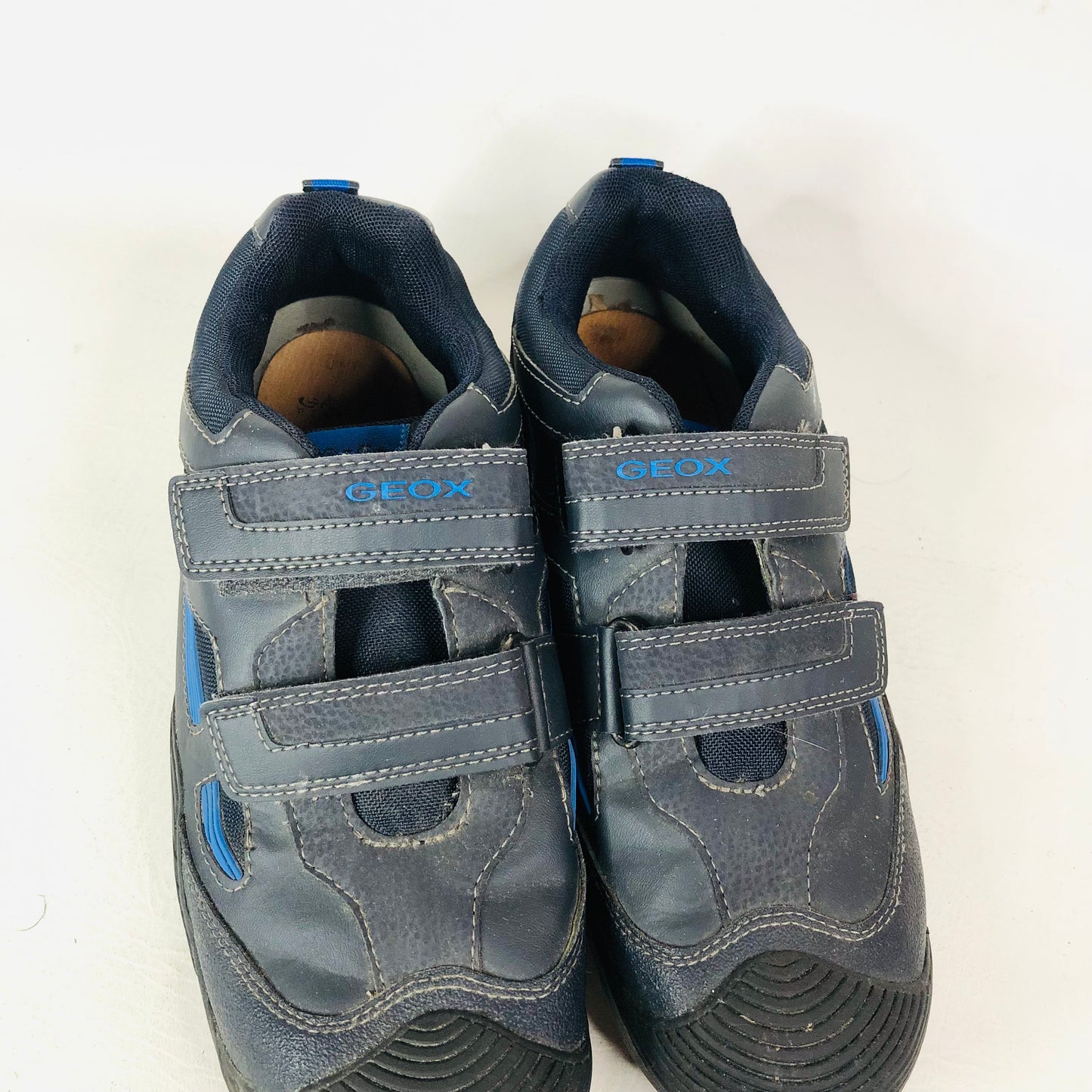 Geox Navy Blue Savage Leather Sneaker Trainers Size 6.5 (EU 40)