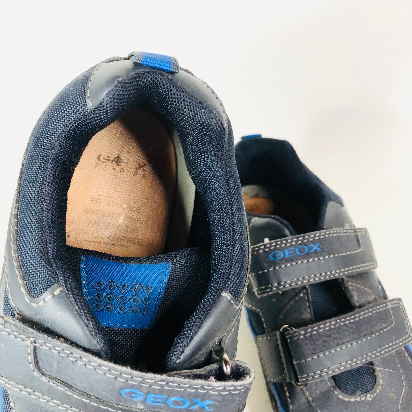 Geox Navy Blue Savage Leather Sneaker Trainers Size 6.5 (EU 40)