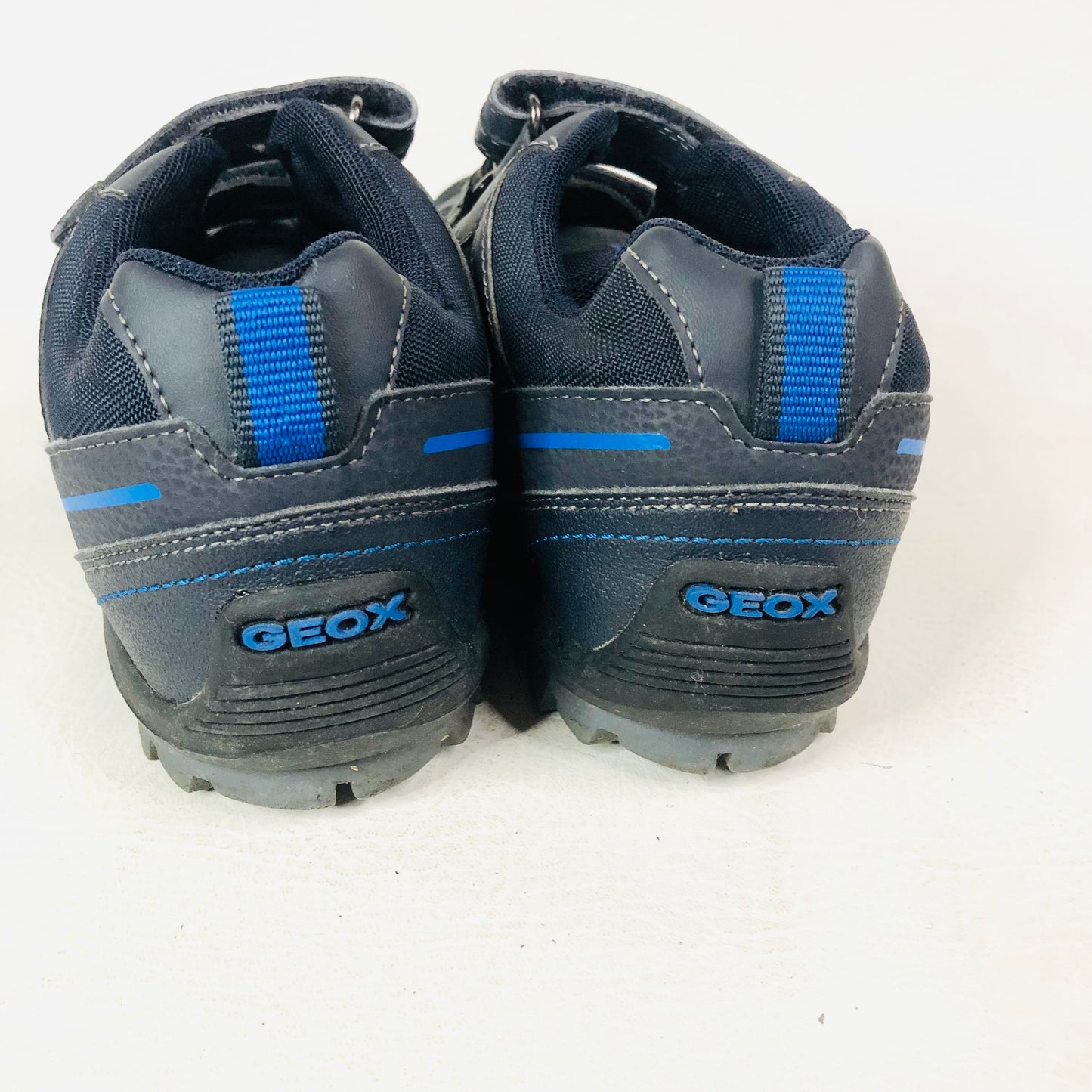 Geox Navy Blue Savage Leather Sneaker Trainers Size 6.5 (EU 40)