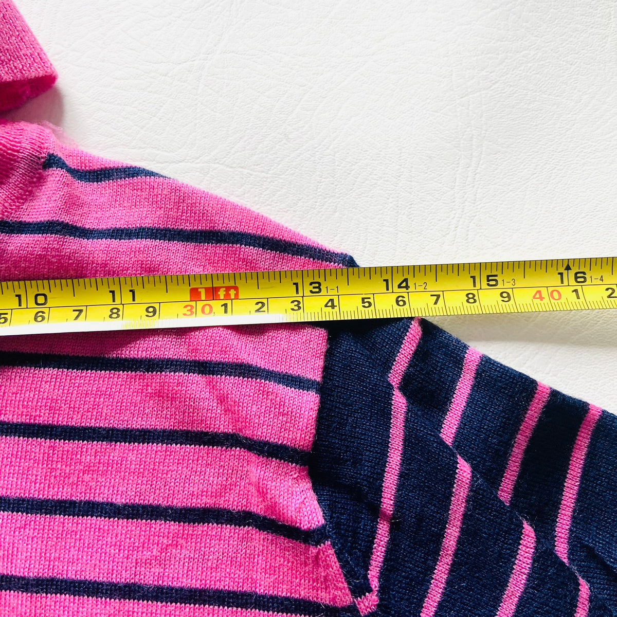 M&S Collection | Pure Merino Wool | Pink & Navy | Striped Roll Neck Jumper | Size 12 | NEW
